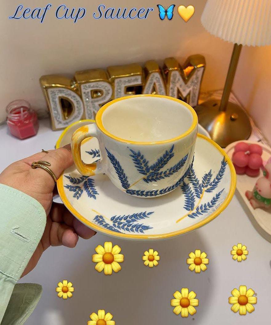 The Azure Leaf Mug Set